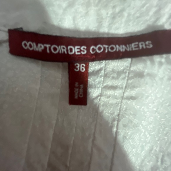 Comptoir Des Cotonniers Light Grey Snap Front Blouse Size Small - Picture 2 of 9